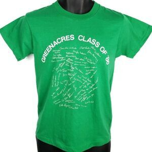 Greenacres High School T Shirt Vintage 80s Class Of 1986 50/50 Made In USA Mens